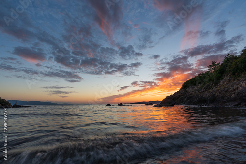 夕暮れの赤穂・大塚海岸