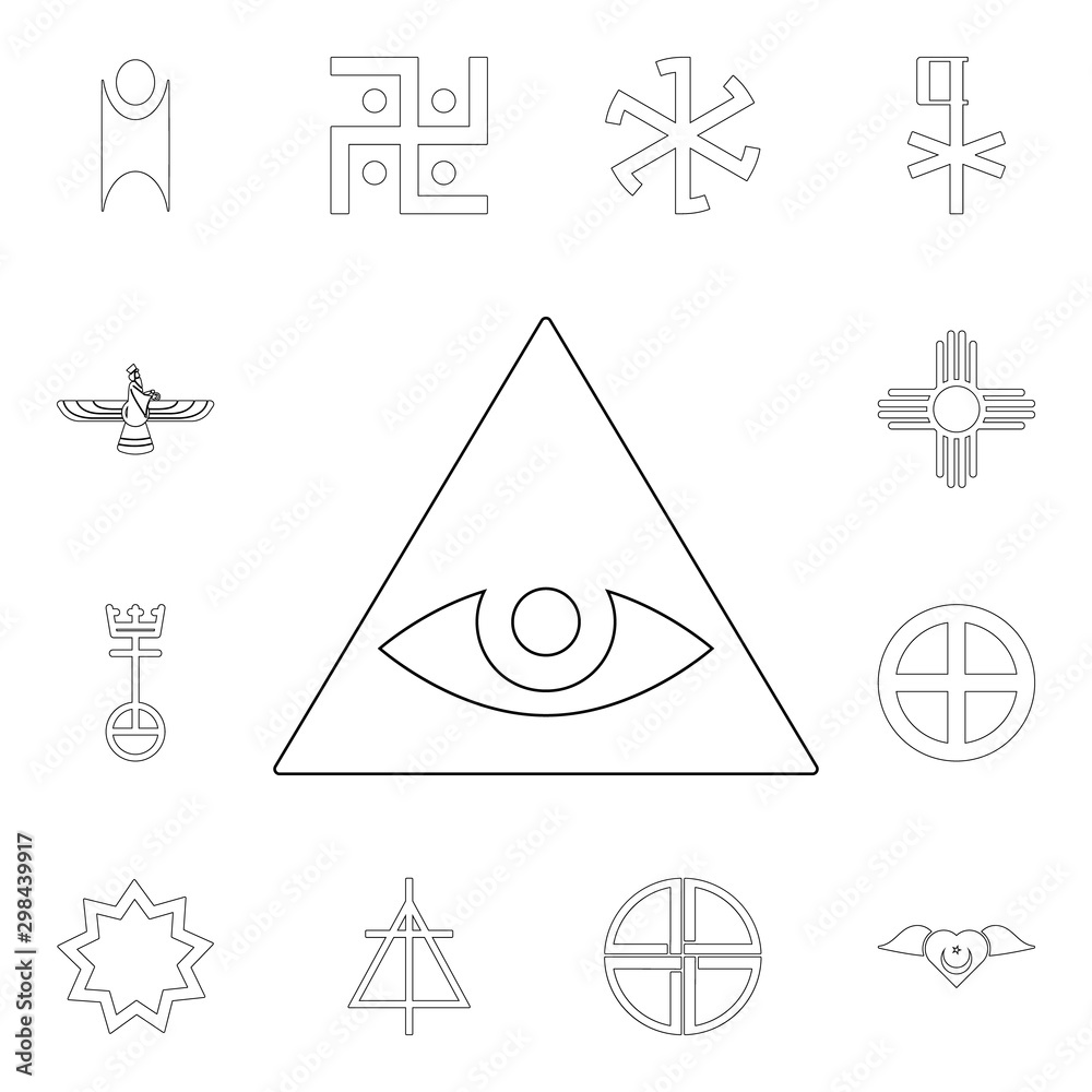 religion symbol, caodaism outline icon. element of religion symbol ...