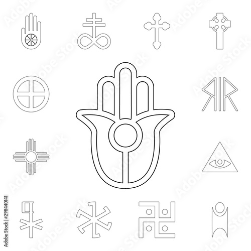 religion symbol, semitic, neopaganism outline icon. element of religion symbol illustration. signs and symbols icon can be used for web, logo, mobile app, ui, ux photo