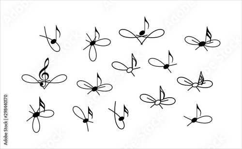 Music decorative element and text break