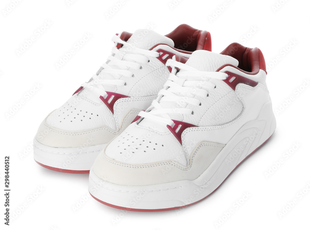 Pair of stylish shoes on white background Pair of stylish shoes on white background