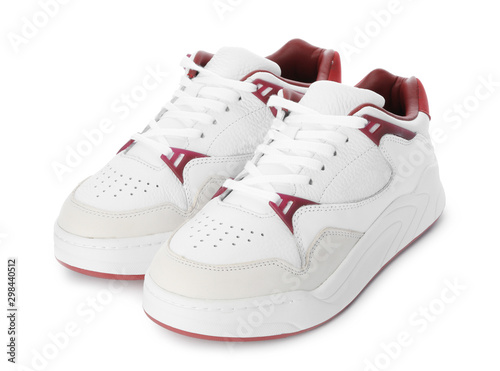 Pair of stylish shoes on white background © New Africa