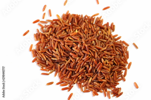 Unpolished brown rice. Natural grain. Long Grain Rice Useful product. Dietary food. Wild rice.