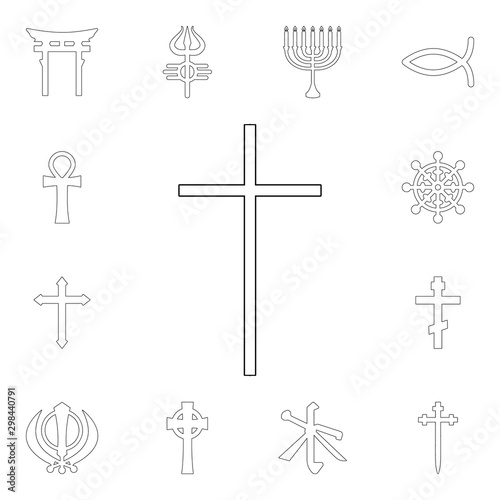 religion symbol, catholicism outline icon. element of religion symbol illustration. signs and symbols icon can be used for web, logo, mobile app, ui, ux