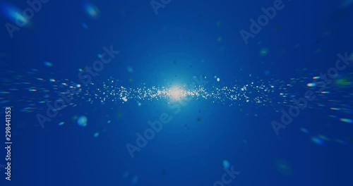 Abstract animation of movement to the light with the effect of dispersion.