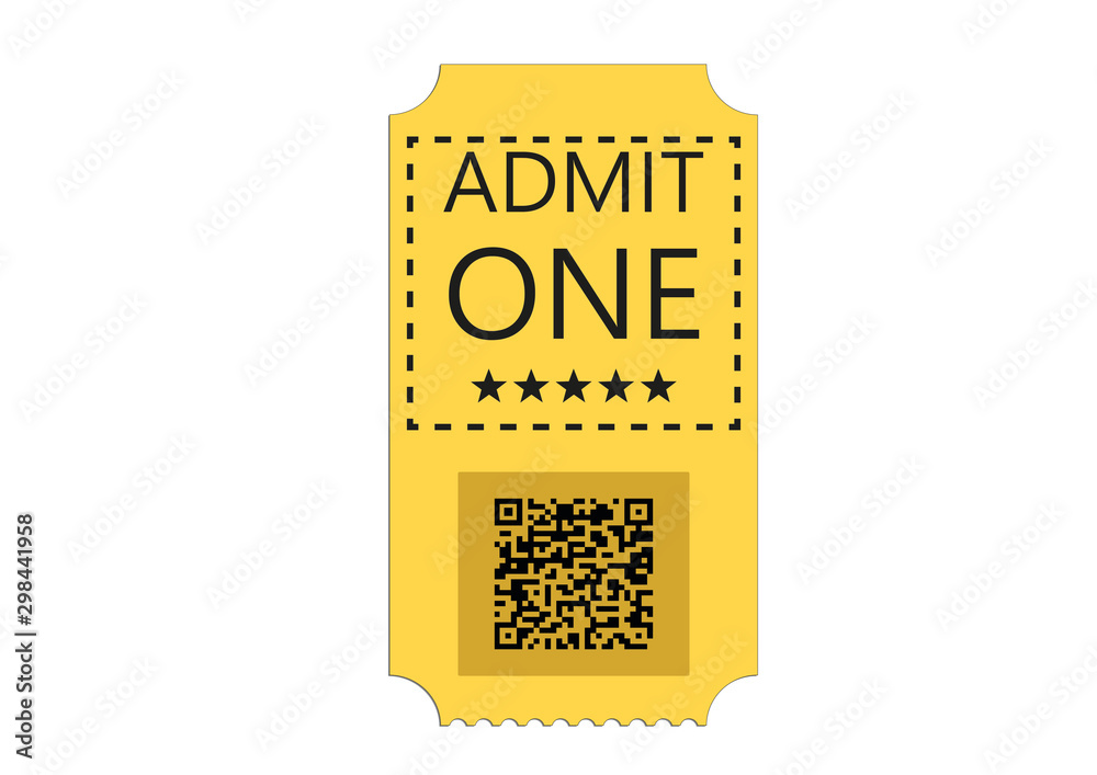 Illustration of cinema ticket on white background Illustration of cinema ticket on white background