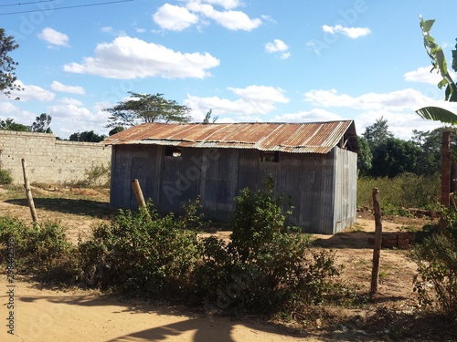 Fototapeta Naklejka Na Ścianę i Meble -  A Temporary Church Building in Rural Africa