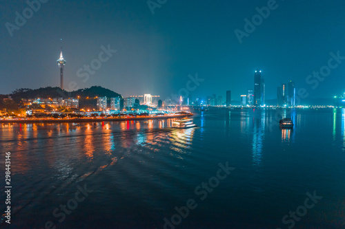 Night View of Macau and Zhuhai, China © Weiming