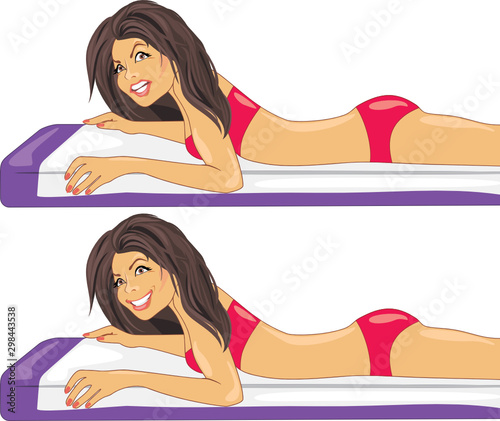 Before and after massage. Caricature