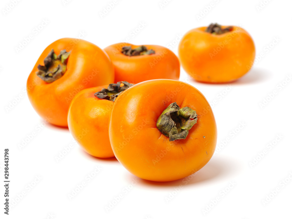 persimmon on a white background persimmon on a white background