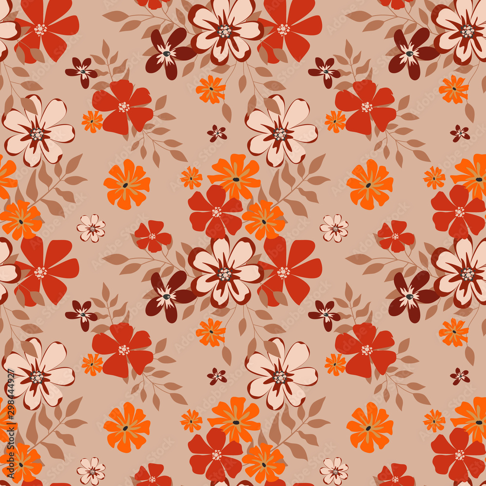 Fashionable pattern in small flowers. Floral seamless background for textiles, fabrics, covers, wallpapers, print, gift wrapping and scrapbooking. Raster copy.