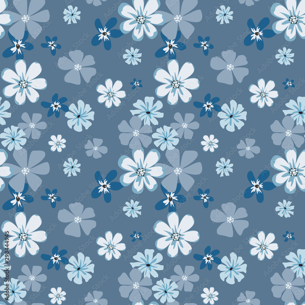 Fashionable pattern in small flowers. Floral seamless background for textiles, fabrics, covers, wallpapers, print, gift wrapping and scrapbooking. Raster copy. Fashionable pattern in small flowers. Floral seamless background for textiles, fabrics, covers, wallpapers, print, gift wrapping and scrapbooking. Raster copy.