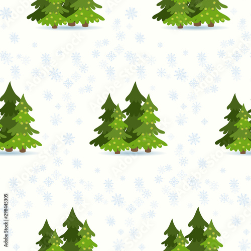 Seamless christmas tree pattern. Background merry christmas textiles, fabrics, cotton fabric, covers, wallpaper, print, gift wrapping, postcard, scrapbooking. Raster copy. © анютка фролова