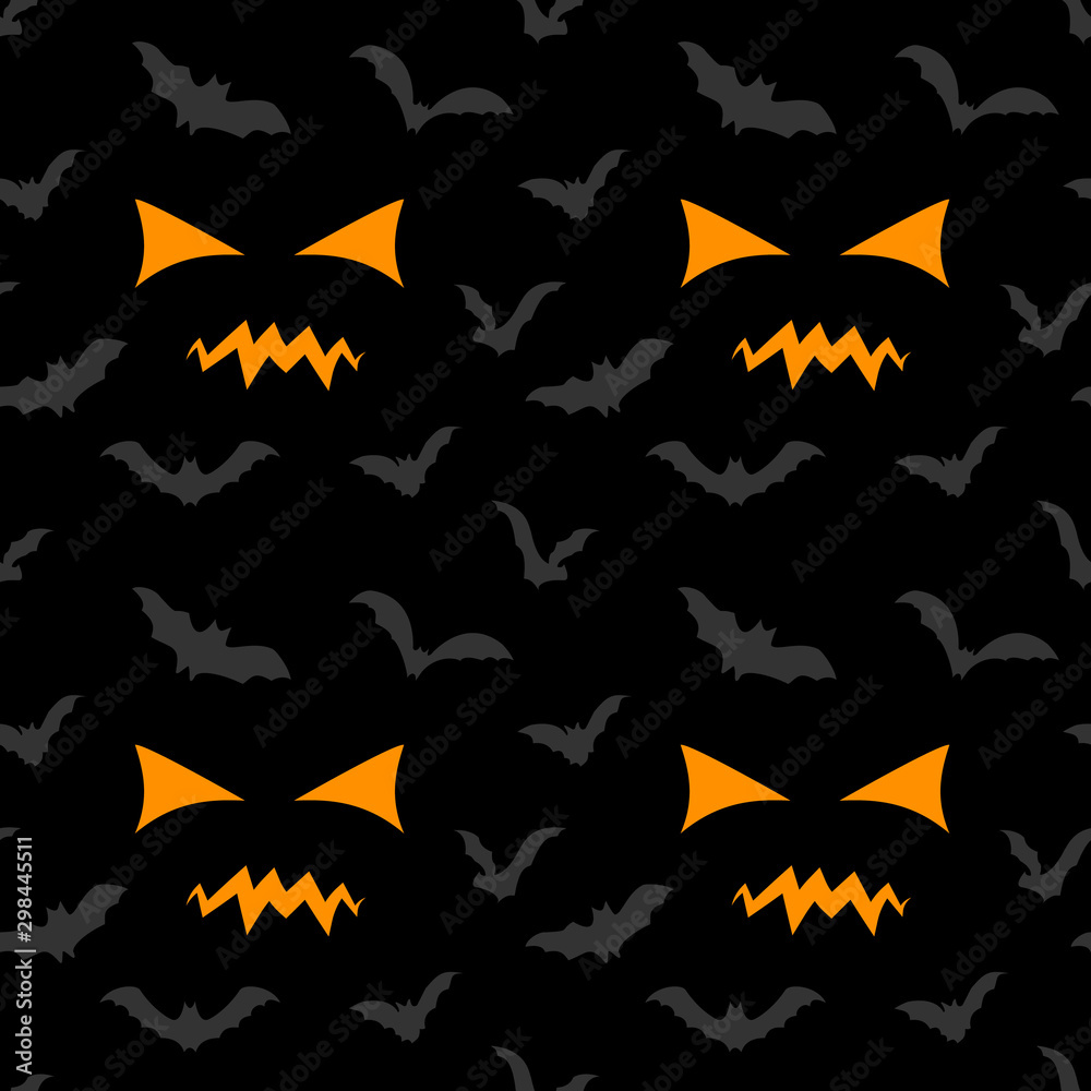 Seamless pattern with Halloween. Background for textiles, fabrics, covers, wallpapers, print, gift wrapping and scrapbooking. Raster copy. Seamless pattern with Halloween. Background for textiles, fabrics, covers, wallpapers, print, gift wrapping and scrapbooking. Raster copy.