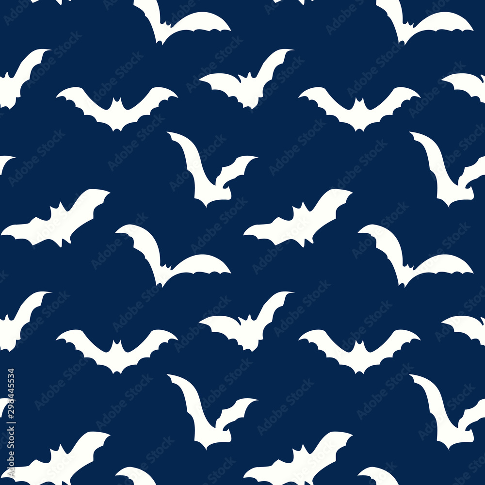 Vector seamless pattern with Halloween. Seamless background for textiles, fabrics, covers, wallpapers, print, gift wrapping and scrapbooking.