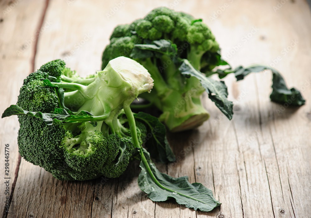 broccoli cabbage on a wooden rustic table broccoli cabbage on a wooden rustic table