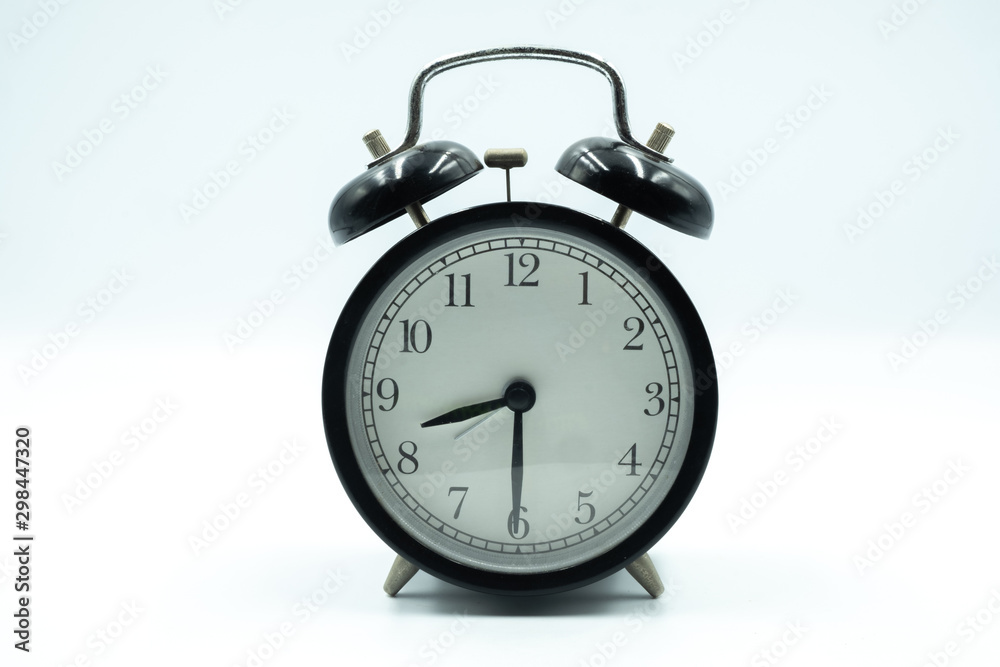 The Old Classic Alarm Clock Isolated on White Background The Old Classic Alarm Clock Isolated on White Background