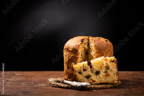 Panettone is the traditional Italian dessert for Christmas photo