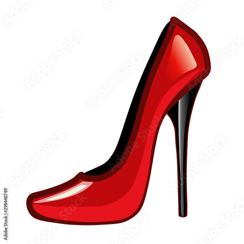 Red shoes isolated on white background. Wall stickers