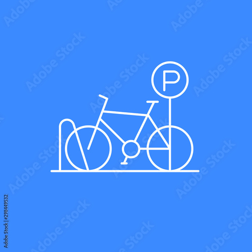 Bicycle parking icon, thin line vector