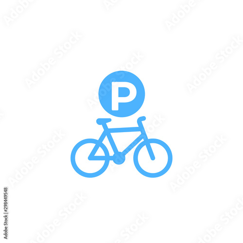 bike parking icon on white