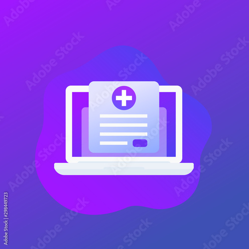 medical history vector icon, online medical assistance