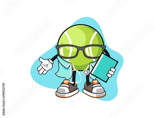 Cartoon mascot of tennis ball doctor 6681066 Vector Art at Vecteezy