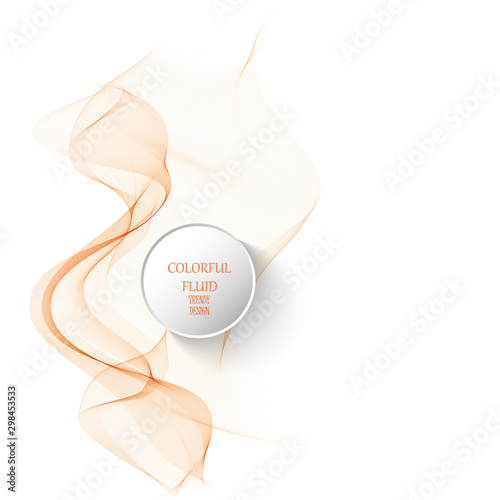 Abstract orange color wave design element. Abstract smooth color wavy vector. Curve flow orange motion illustration.