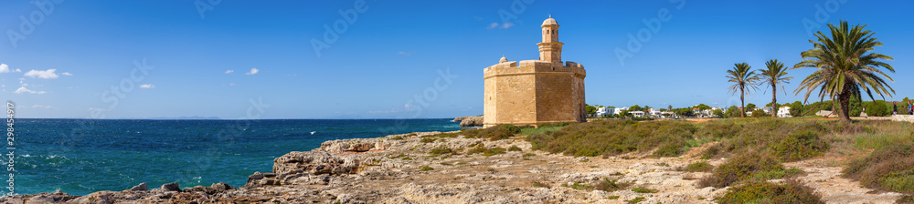 Castell de Sant Nicolau, the 17th century fortress at the entrance of Ciutadella port. Menorca, Spain