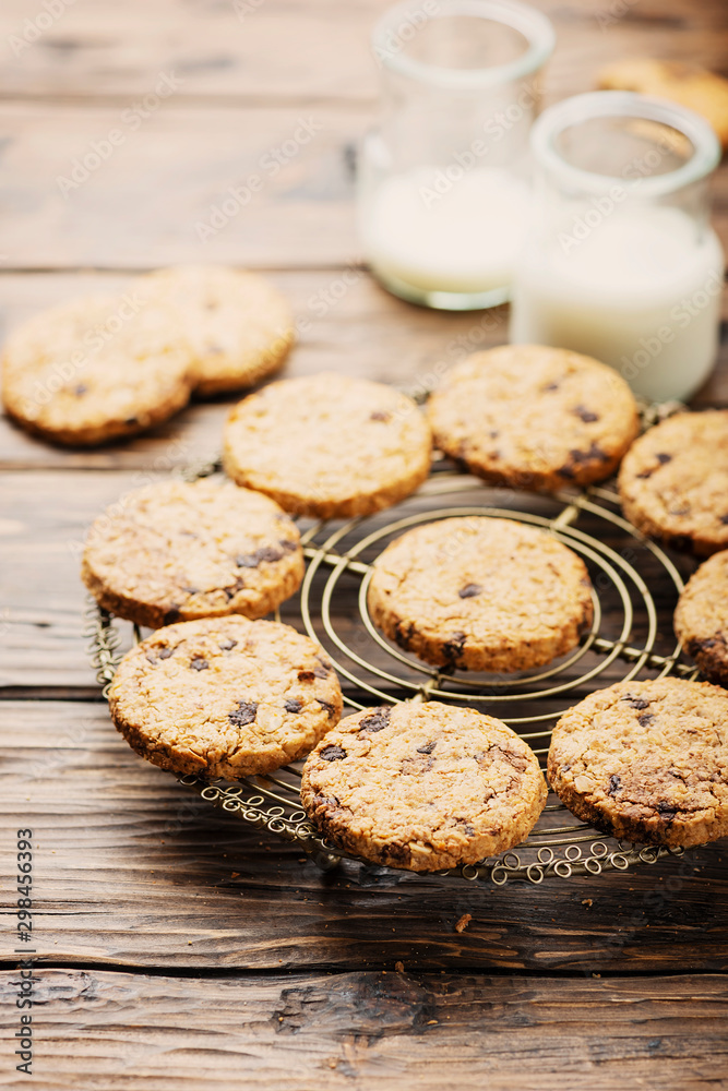 Sweet cookies with chocolate
