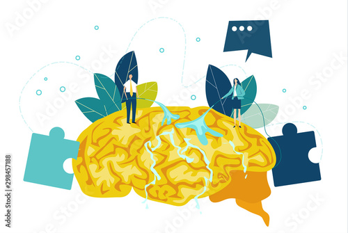 Businesspeople washing the brain. Business concept illustration photo