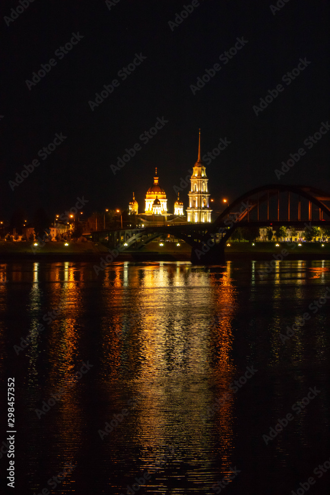 Blur photography.Factory in night time beside big river.For background Blur photography.Factory in night time beside big river.For background