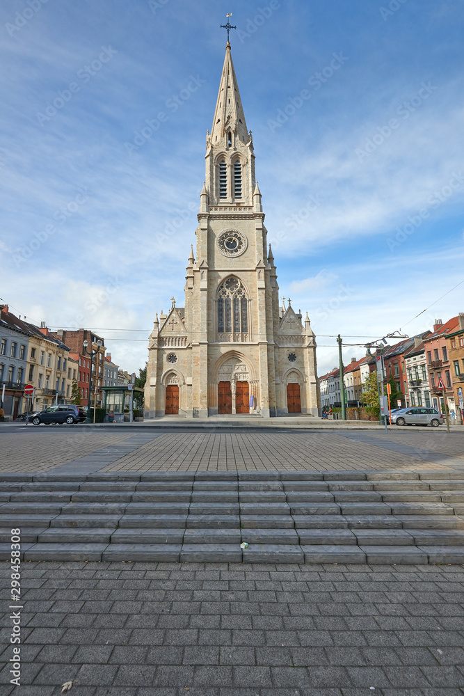 Freshly renovated Saint Servatius Church in Schaerbeek, Brussels