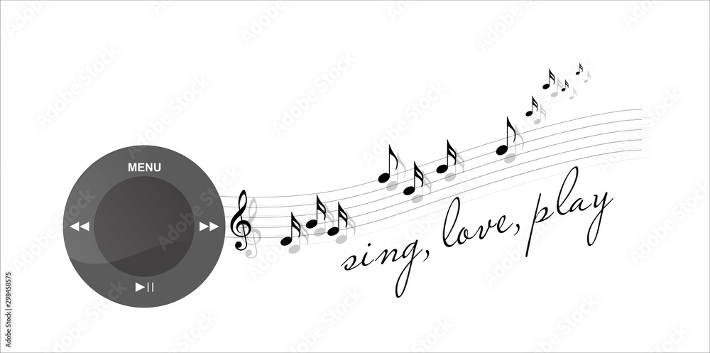 Obraz premium Menu interface display and music player