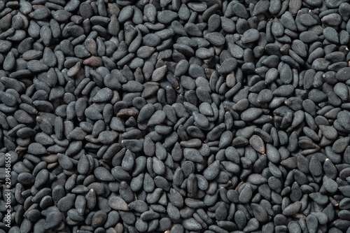 black sesame seeds macro, top view