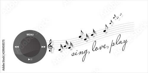 Menu interface display and music player