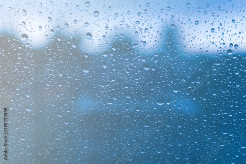 raindrops on the window glass close-up © Mariia Nazarova