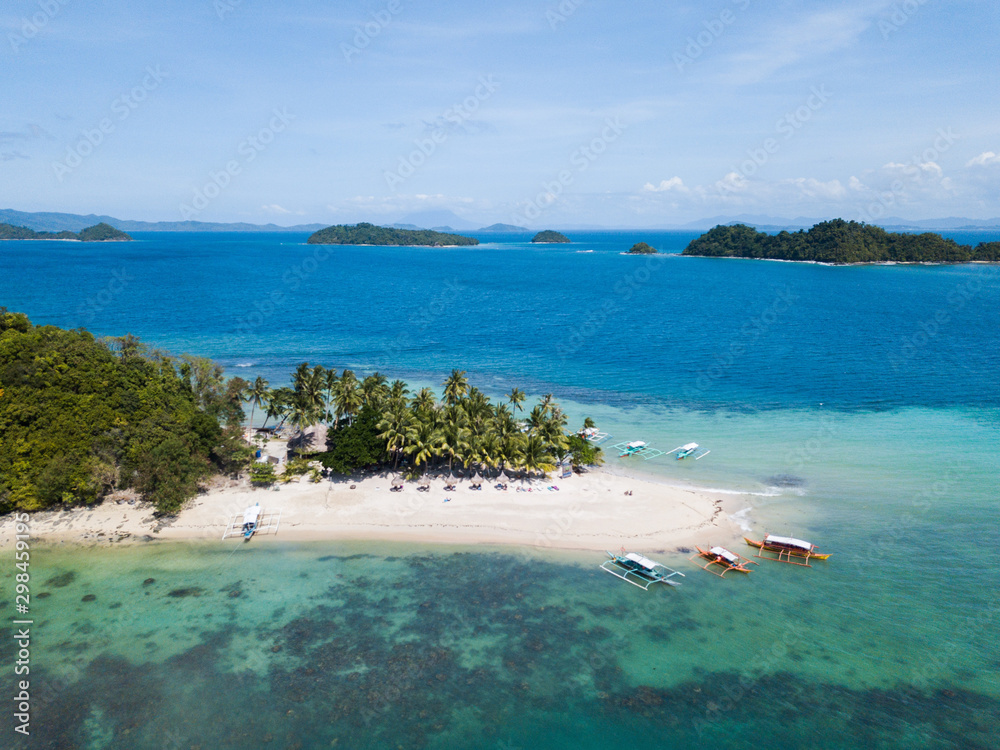 Drone aerial shot from Island hopping stop on German island - Philippines