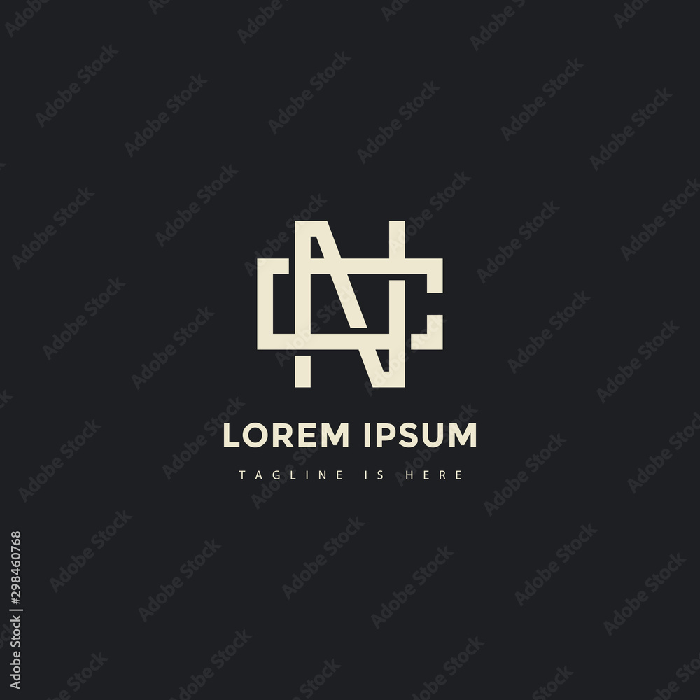 Logo Letter Cn monogram Design. Simple Concept Letter C + N.