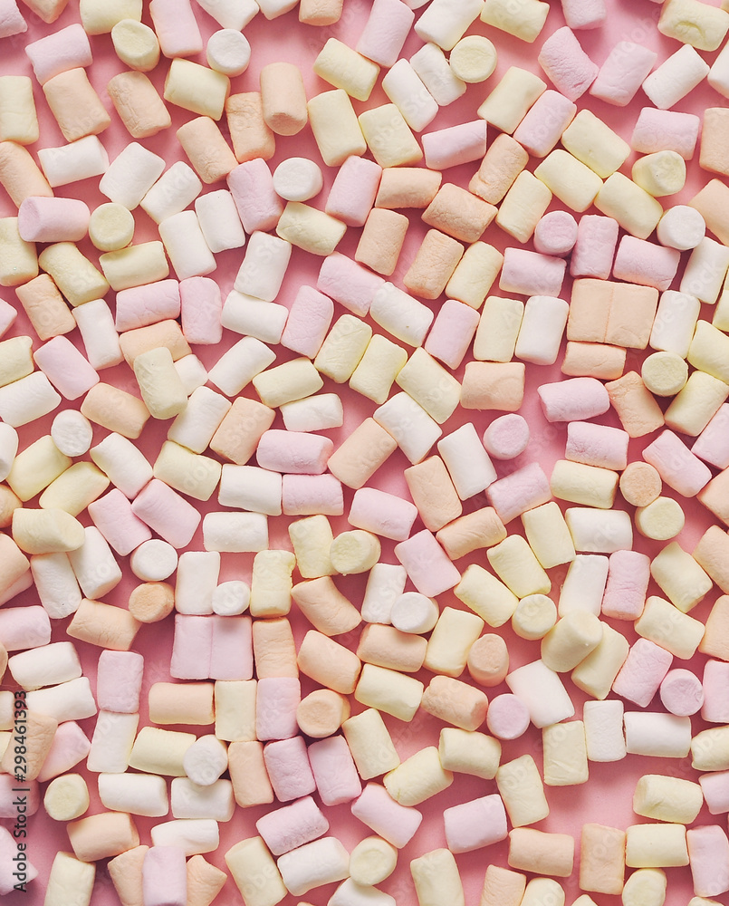 Marshmallow on colorful background. Marshmallow on colorful background.