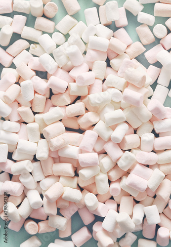 Marshmallow on colorful background.