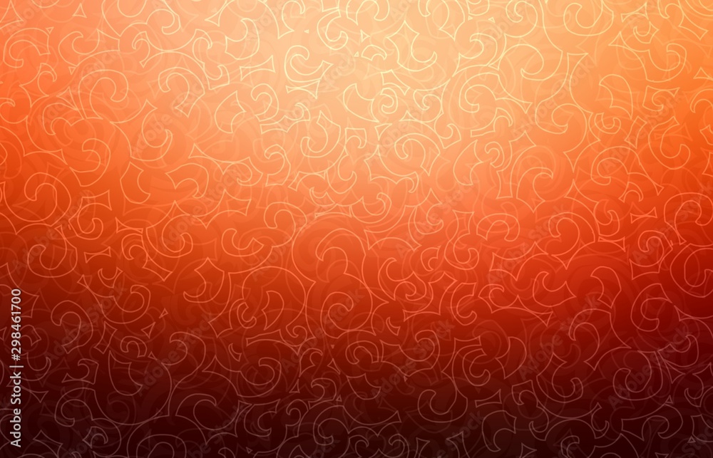 Twirls plexus pattern on orange red brown gradient background. - obrazy, fototapety, plakaty 