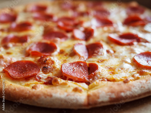Pepperoni Appetizing Pizza Close Up