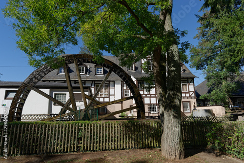 altes Mühlrad am Kurhaus am Rheingrafenstein, Bad Münster am Stein, Bad Kreuznach photo