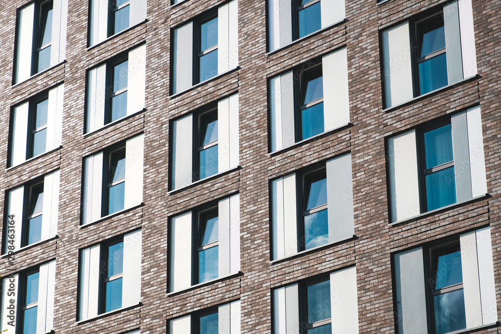 windows on hotel building facade or office building exterior - windows on hotel building facade or office building exterior -