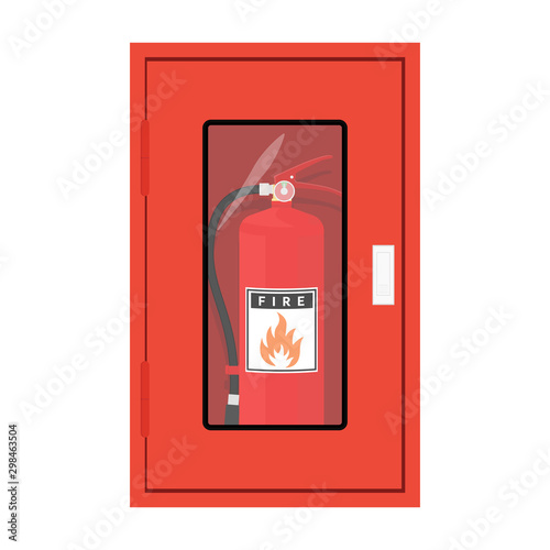 Fire extinguisher on a white background.