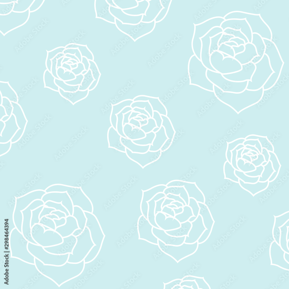 Pattern, white flowers, green background. Pattern, white flowers, green background.