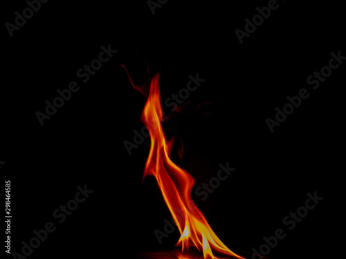 Fire flames on black background © ohm2499
