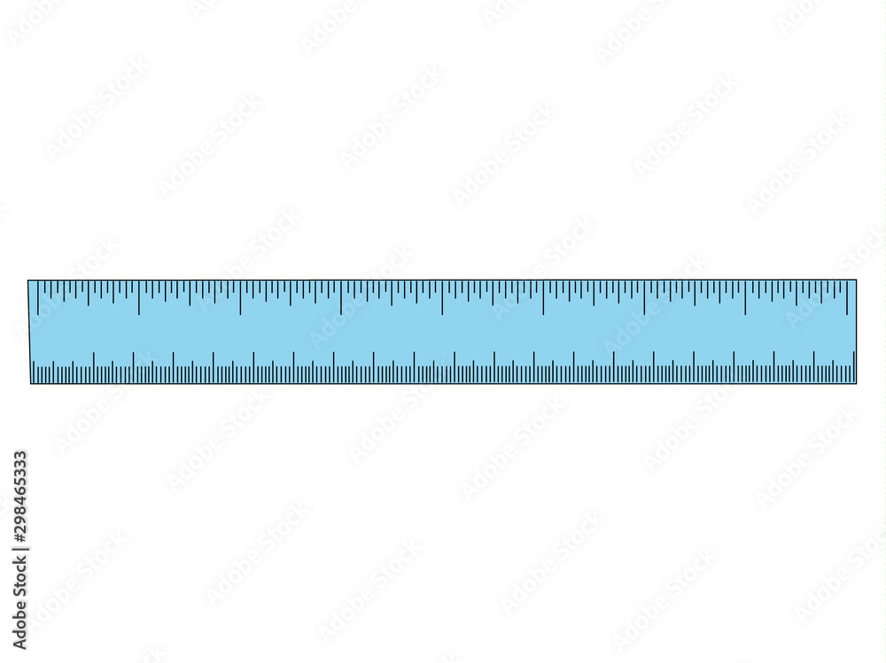 Ruler blue realistic vector illustration isolated Ruler blue realistic vector illustration isolated
