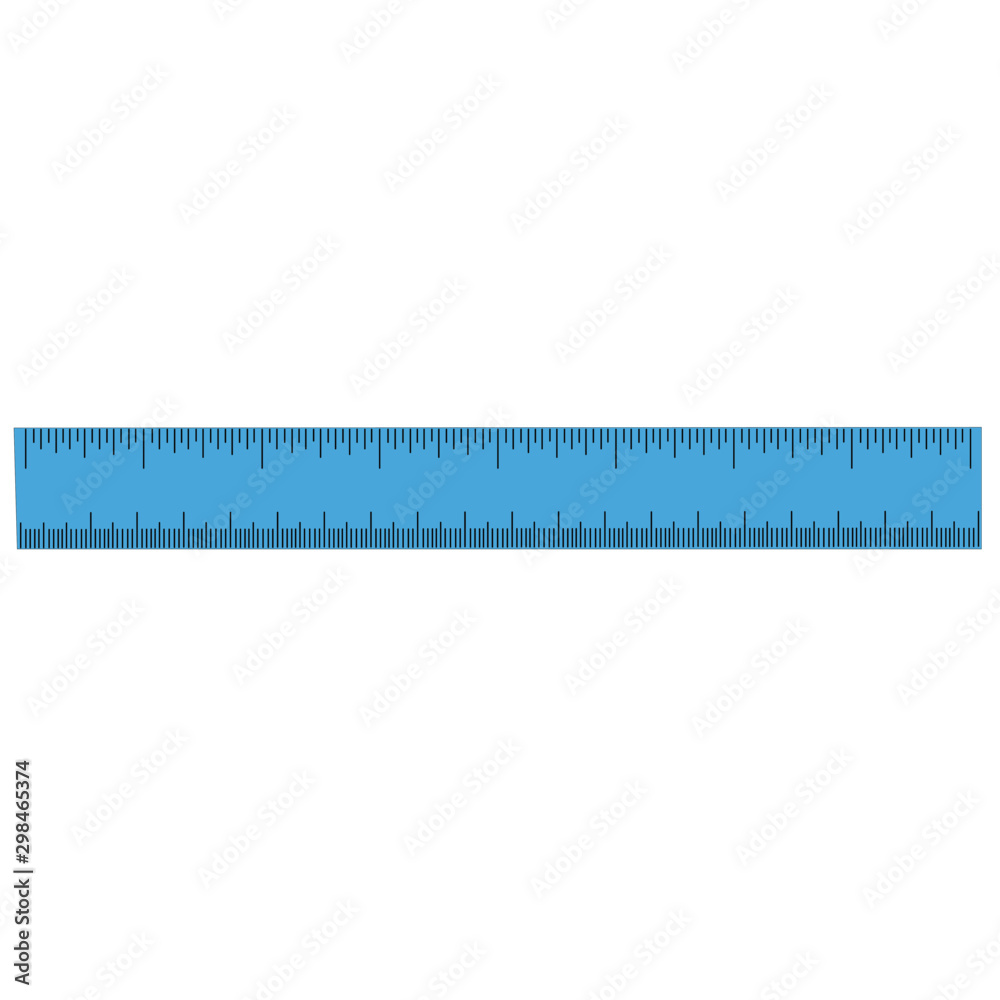 Ruler blue realistic vector illustration isolated Ruler blue realistic vector illustration isolated